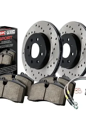 StopTech Rear Drilled Sport Axle Pack For BMW - 979.34021R Weekend Sale