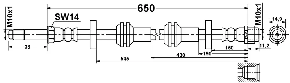 ATE Front Brake Hydraulic Hose - 4G0611707E Time-Limited