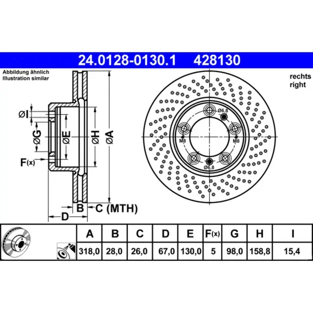 Editor’s Pick ATE Front Right Disc Brake Rotor - 99635140601