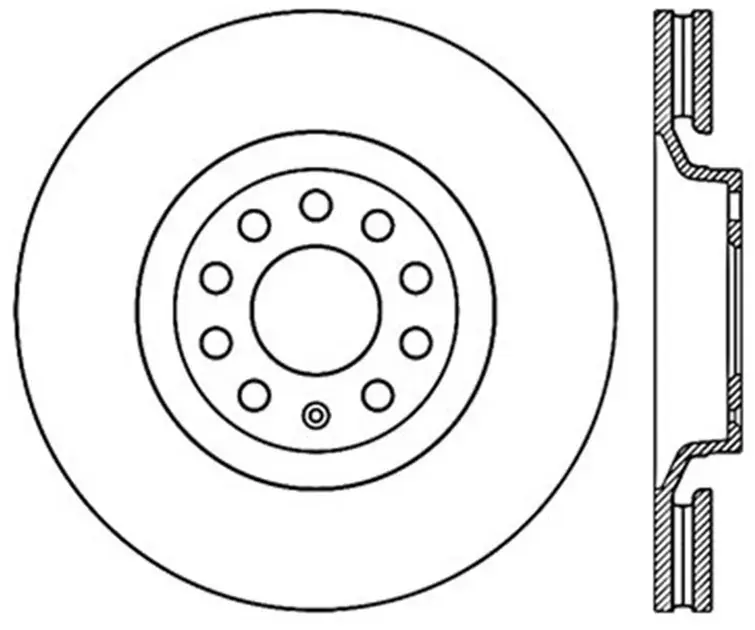 Cheap StopTech Front Left Sport Slotted & Drilled Cryo Rotor For Audi - 127.33096CL