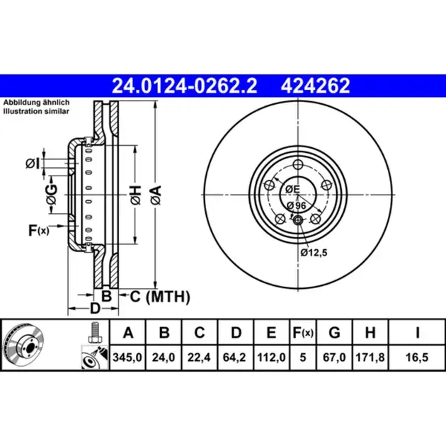 ATE Rear Disc Brake Rotor - 34216860925 Deal