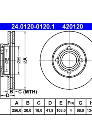 ATE Front Disc Brake Rotor - 853615301C Luxury