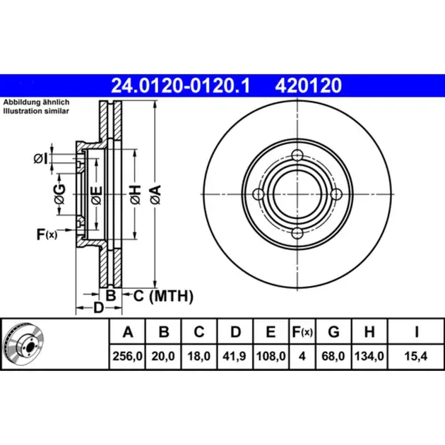 ATE Front Disc Brake Rotor - 853615301C Luxury