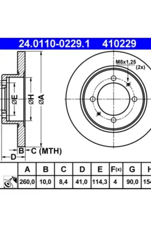 Limited Offer ATE Rear Disc Brake Rotor - 30872940