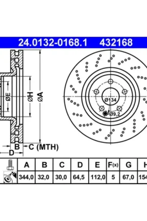 Buy Direct ATE Front Disc Brake Rotor - 0004211412