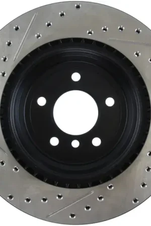Premium StopTech Rear Left Slotted & Drilled Rotor For BMW - 127.34080L