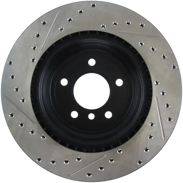 Premium StopTech Rear Left Slotted & Drilled Rotor For BMW - 127.34080L