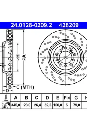 Affordable ATE Front Right Disc Brake Rotor - 34112282446