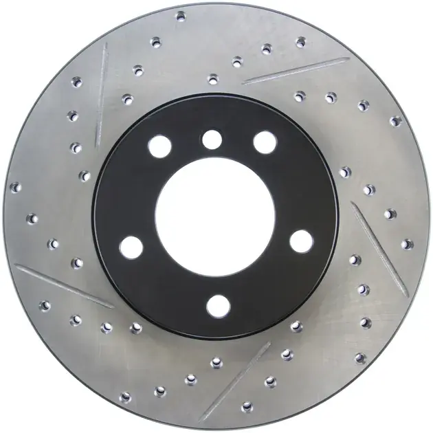 StopTech Front Right Slotted & Drilled Rotor For BMW - 127.34108R Worldwide Shipping