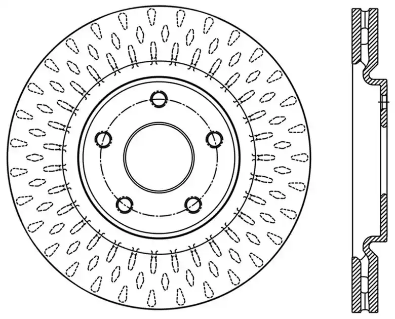Hot Deal StopTech Front Right Sport Drilled Rotor For VW - 128.67074R