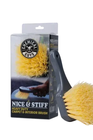 Brand New Chemical Guys Yellow Stiffy Brush for Carpets and Durable Surfaces