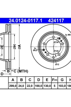 ATE Rear Disc Brake Rotor - 95135204102 Express Delivery
