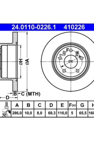 Trusted Brand ATE Rear Disc Brake Rotor - 5391578