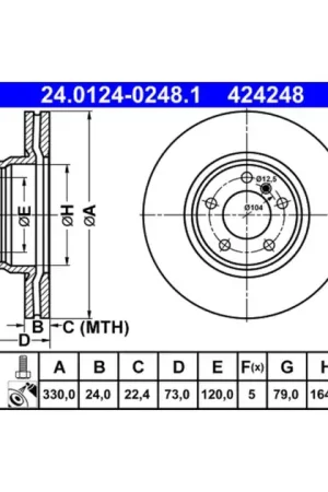 ATE Front Disc Brake Rotor - 34116792221 Exclusive