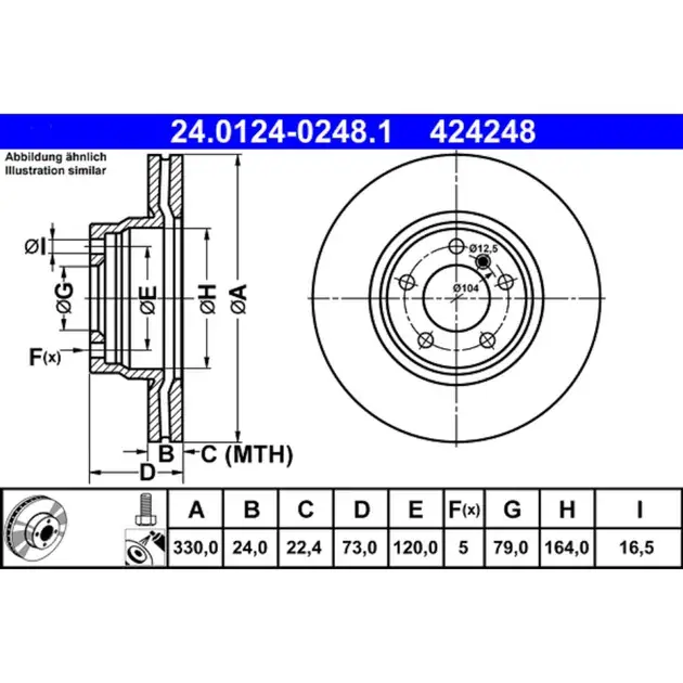 ATE Front Disc Brake Rotor - 34116792221 Exclusive