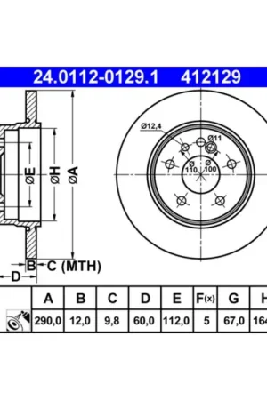 ATE Rear Disc Brake Rotor - 140423061264 Shop Now