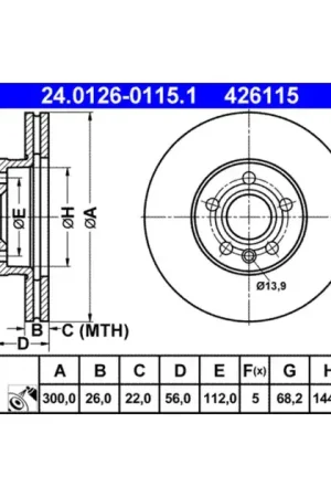 Money Back Guarantee ATE Front Disc Brake Rotor - 7M3615301A