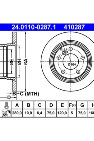 Handmade ATE Rear Disc Brake Rotor - 34216794306