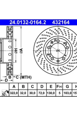 Authentic ATE Front Right Disc Brake Rotor - 99335104610