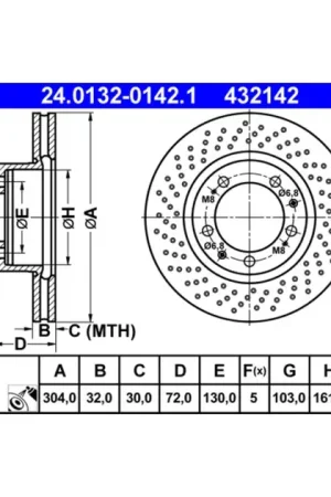 Order Now ATE Front Left Disc Brake Rotor - 99335104301