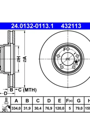 ATE Front Disc Brake Rotor - 34116757757 New Arrival