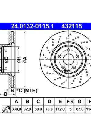 ATE Front Disc Brake Rotor - 220421251264 One Day Deal