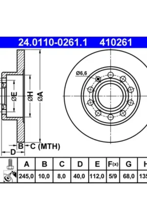 Affordable ATE Rear Disc Brake Rotor - 8E0615601P