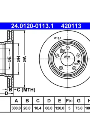 Hot Deal ATE Rear Disc Brake Rotor - 34211162967