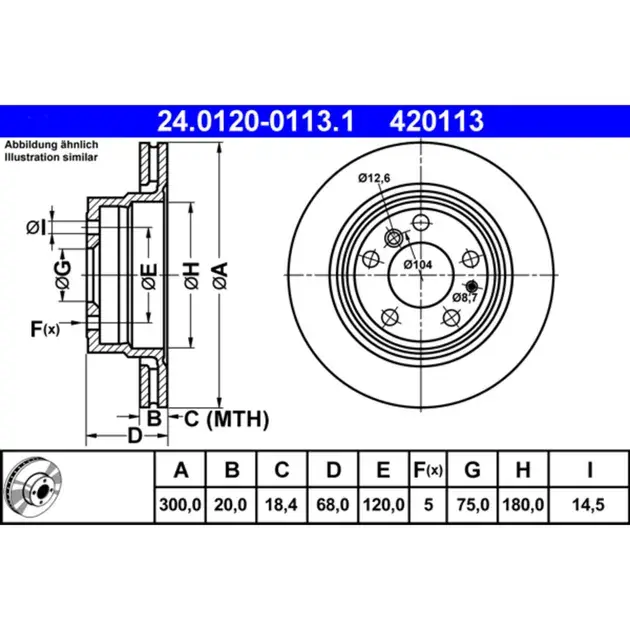 Hot Deal ATE Rear Disc Brake Rotor - 34211162967