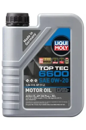Brand New Liqui Moly TOP TEC 6600 SAE 0W-20 - 1 Liter