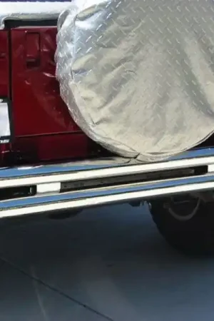 Fresh Stock Rampage 1976-1983 Jeep CJ5 Double Tube Rear Bumper w/Hitch Receiver - Stainless