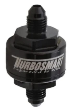 Grab Now Turbosmart Billet Turbo Oil Feed Filter w/ 44 Micron Pleated Disc AN-3 Male Inlet - Black