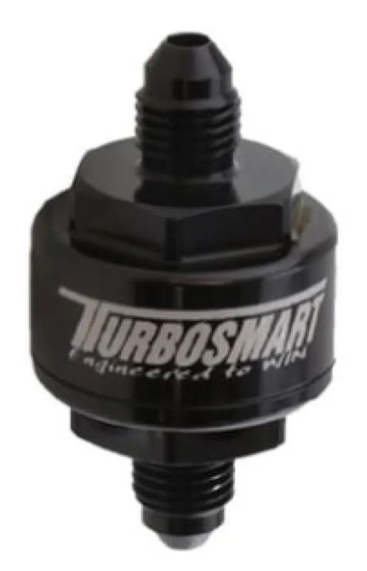Grab Now Turbosmart Billet Turbo Oil Feed Filter w/ 44 Micron Pleated Disc AN-3 Male Inlet - Black