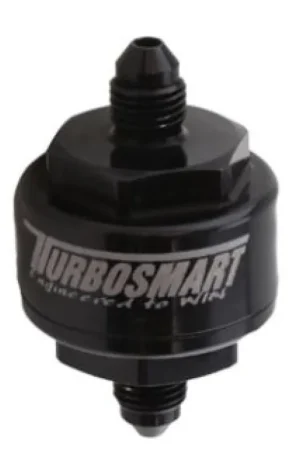 Grab Now Turbosmart Billet Turbo Oil Feed Filter w/44 Micron Pleated Disc -4AN Male Inlet - Black