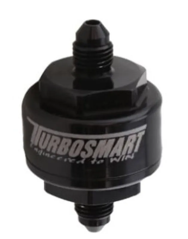 Grab Now Turbosmart Billet Turbo Oil Feed Filter w/44 Micron Pleated Disc -4AN Male Inlet - Black