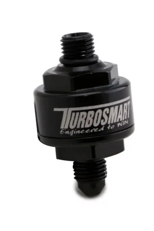 Price Cut Turbosmart Billet Turbo Oil Feed Filter w/ 44 Micron Pleated Disc AN-4 Male to AN-4 ORB- Black