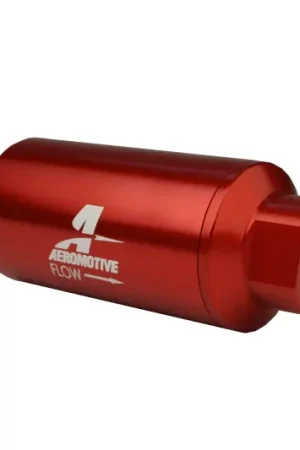 Aeromotive In-Line Filter - AN-10 size - 40 Micron SS Element - Red Anodize Finish Free Returns