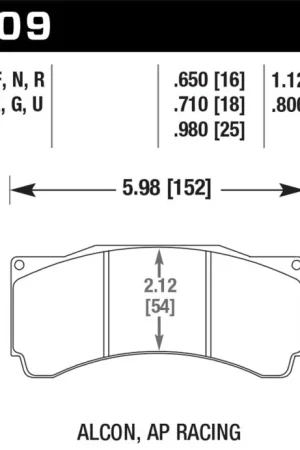 Special Offer Hawk Alcon TA-6 / AP Racing CP5060-2/3/4/5ST /  AP Racing CP5555 / Rotora FC6 DTC-70 Race Brake Pads