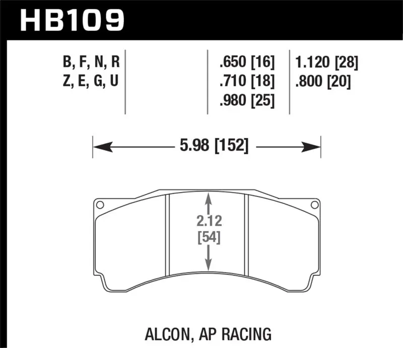 Special Offer Hawk Alcon TA-6 / AP Racing CP5060-2/3/4/5ST / AP Racing CP5555 / Rotora FC6 DTC-70 Race Brake Pads