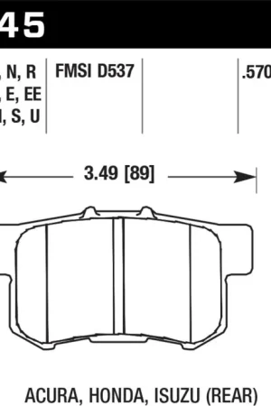 Hawk Acura / Honda / Suzuki DTC-30 Race Rear Brake Pads Affordable