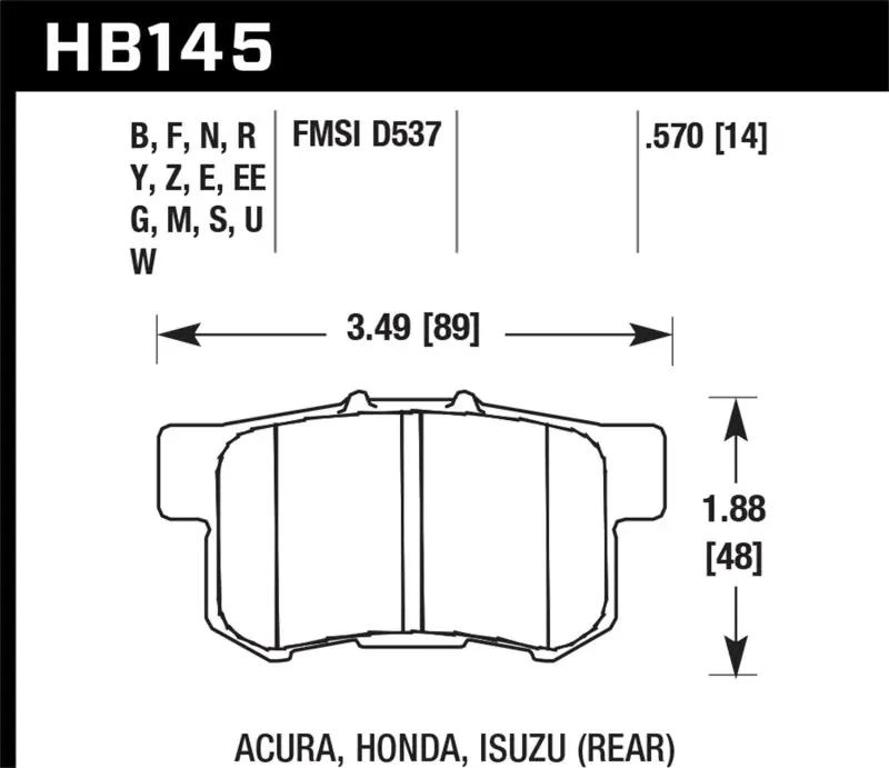 Hawk Acura / Honda / Suzuki DTC-30 Race Rear Brake Pads Affordable