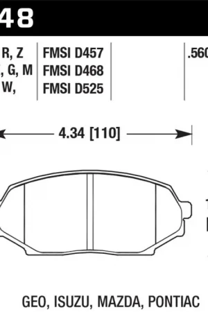 Hawk 89-93 Miata HP+ Street Front Brake Pads (D525) Authentic