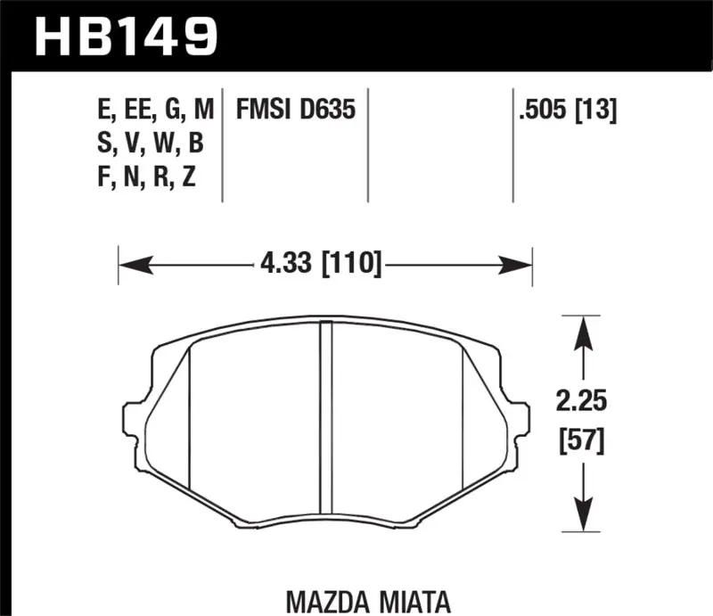 Time-Limited Hawk 94-97 Mazda Miata / 99-03 Miata DTC-30 Race Front Brake Pads