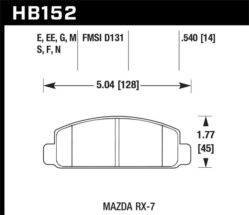 Hawk Mazda RX-7 HPS Street Front Brake Pads Final Sale