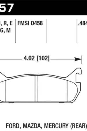 Hawk 91-96 Ford Escort GT / 90-93 Mazda Miata DTC-60 Rear Race Brake Pads Latest