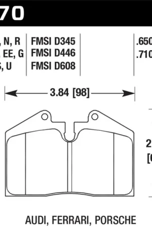 Hawk 89-94 Porsche 911 / 86-94 944 / 93 & 95 968 Front & Rear DTC-70 Race Brake Pads Hot Deal