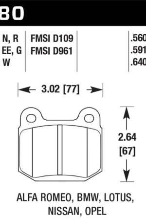 Seasonal Sale Hawk 03-06 Evo / 04-09 STi / 03-07 350z Track Performance Ceramic Street Rear Brake Pads