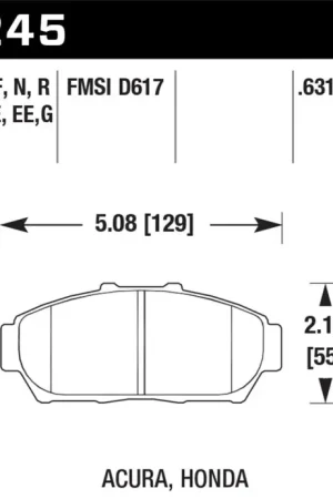 Hawk 94-01 Acura Integra (excl Type R)  Blue 9012 Race Front Brake Pads Genuine