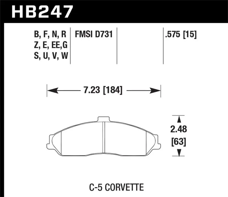 Hawk 97-06 Corvette (incl C5 Z06) Performance Ceramic Street Front Brake Pads Handmade