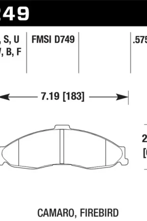 Hawk 1998-2002 Chevrolet Camaro SS 5.7 HPS 5.0 Front Brake Pads Top Pick